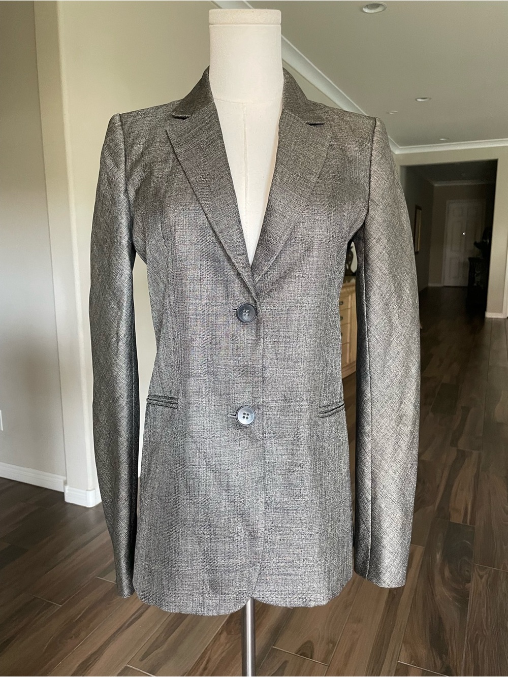 Theory Beliena Ginko Wool Blend Tailored Blazer Size 2
